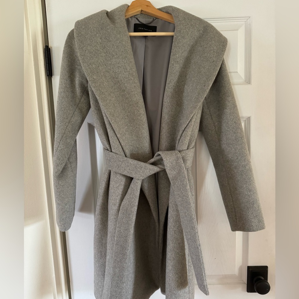 Ann Taylor Wool Blend Wrap Coat - XS